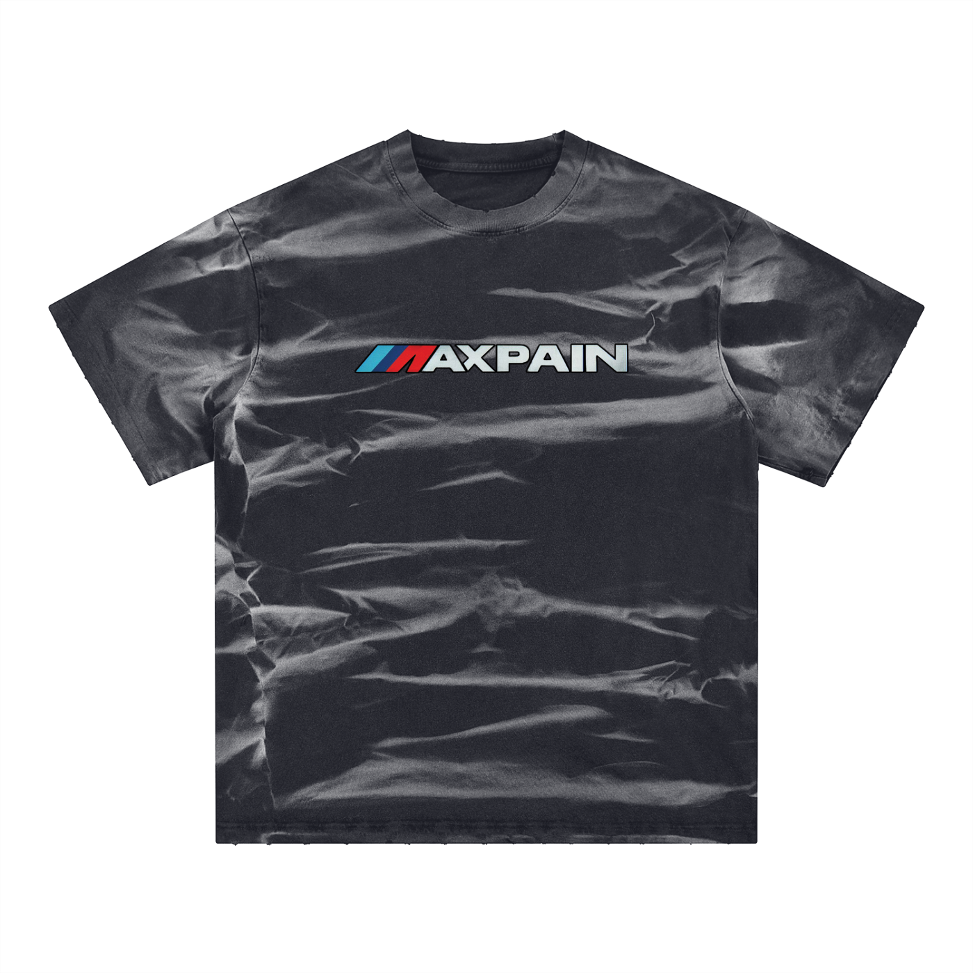 Irregular Stripe Frayed Monkey Washed T-Shirt - 250 GSM